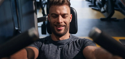 Man on exercise machine